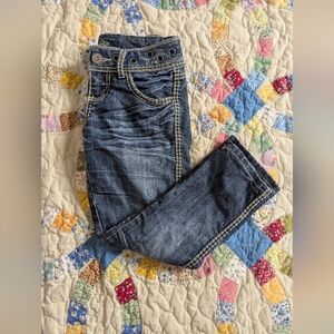 Almost Famous Dark Blue Denim Jeans with Contrast Stitching